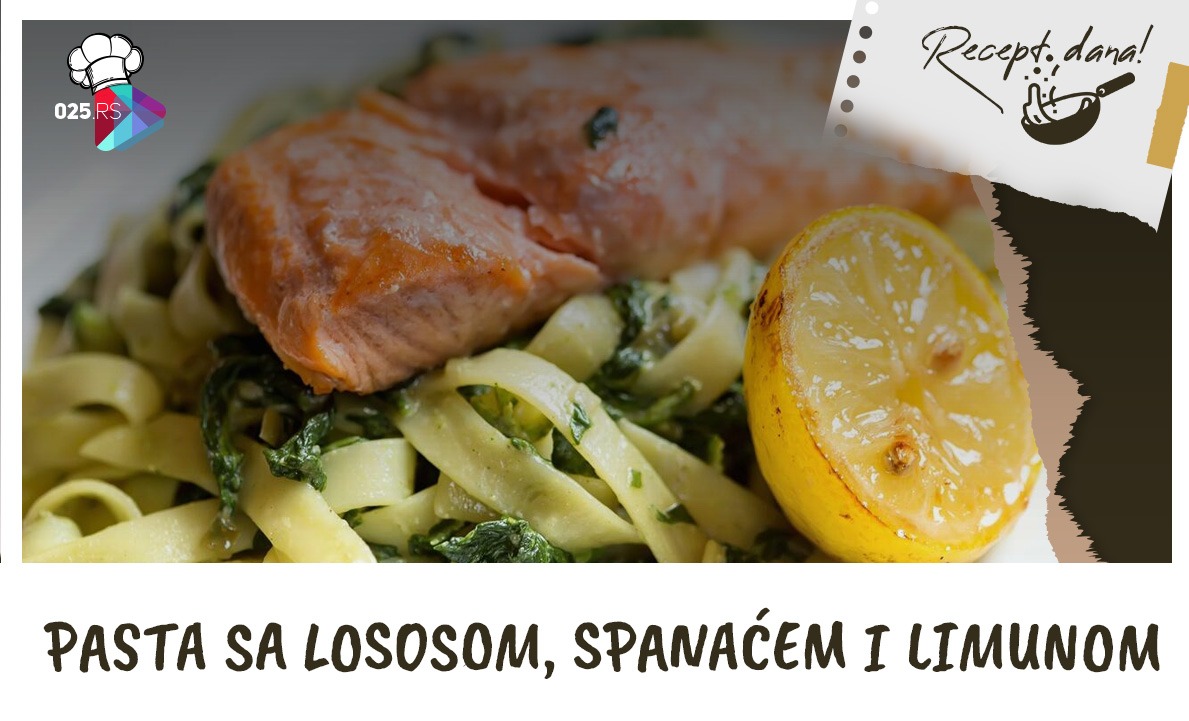 Pasta sa lososom, spanaćem i limunom