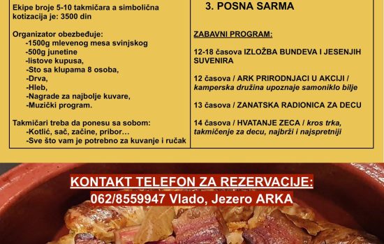 Takmičenje u pripremi sarme na jezeru „Arka“