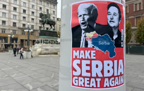 BEOGRAD – Plakat Trampa, Maska i Velike Srbije!