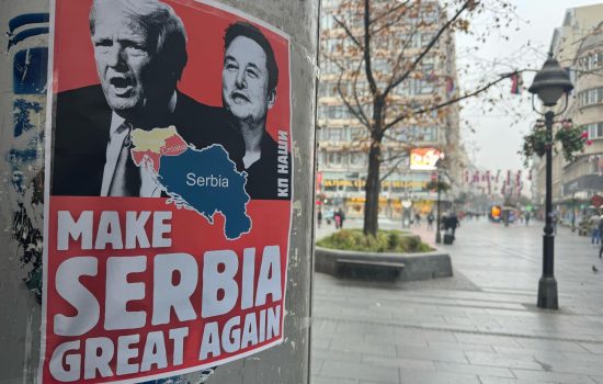 BEOGRAD – Plakat Trampa, Maska i Velike Srbije!